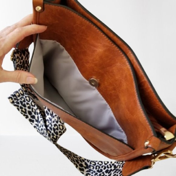 NEW! Brown Faux Leather Shoulder/Crossbody Bag w/Detachable Strap - Picture 4 of 8